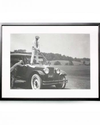 Golfer on Car